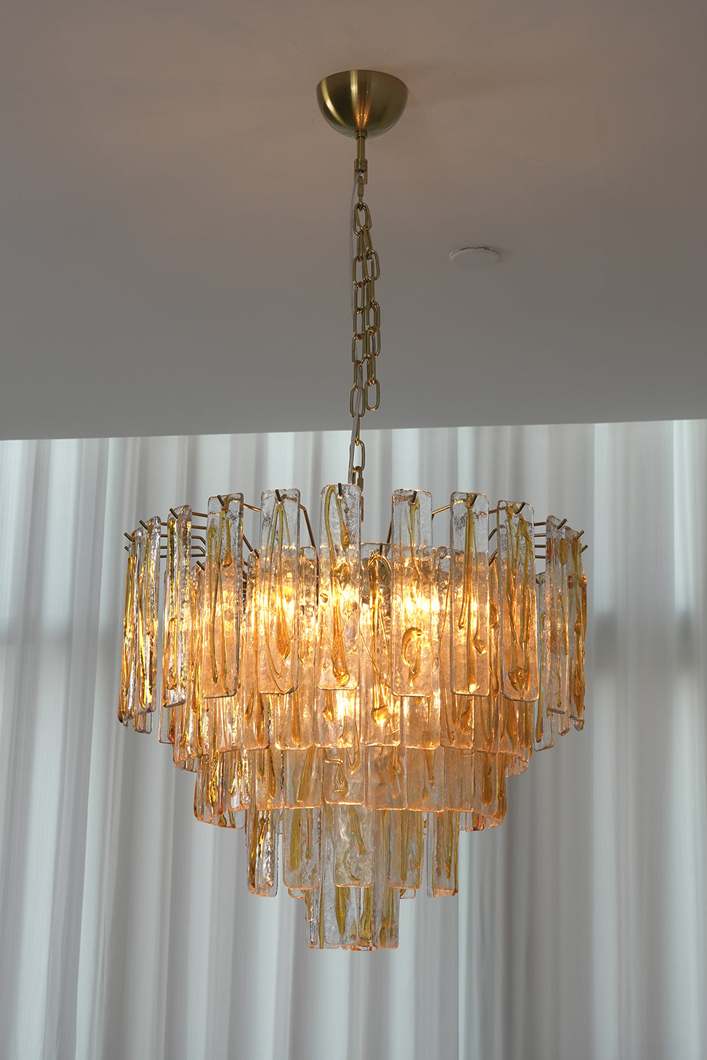 Molten Amber Glass Chandelier