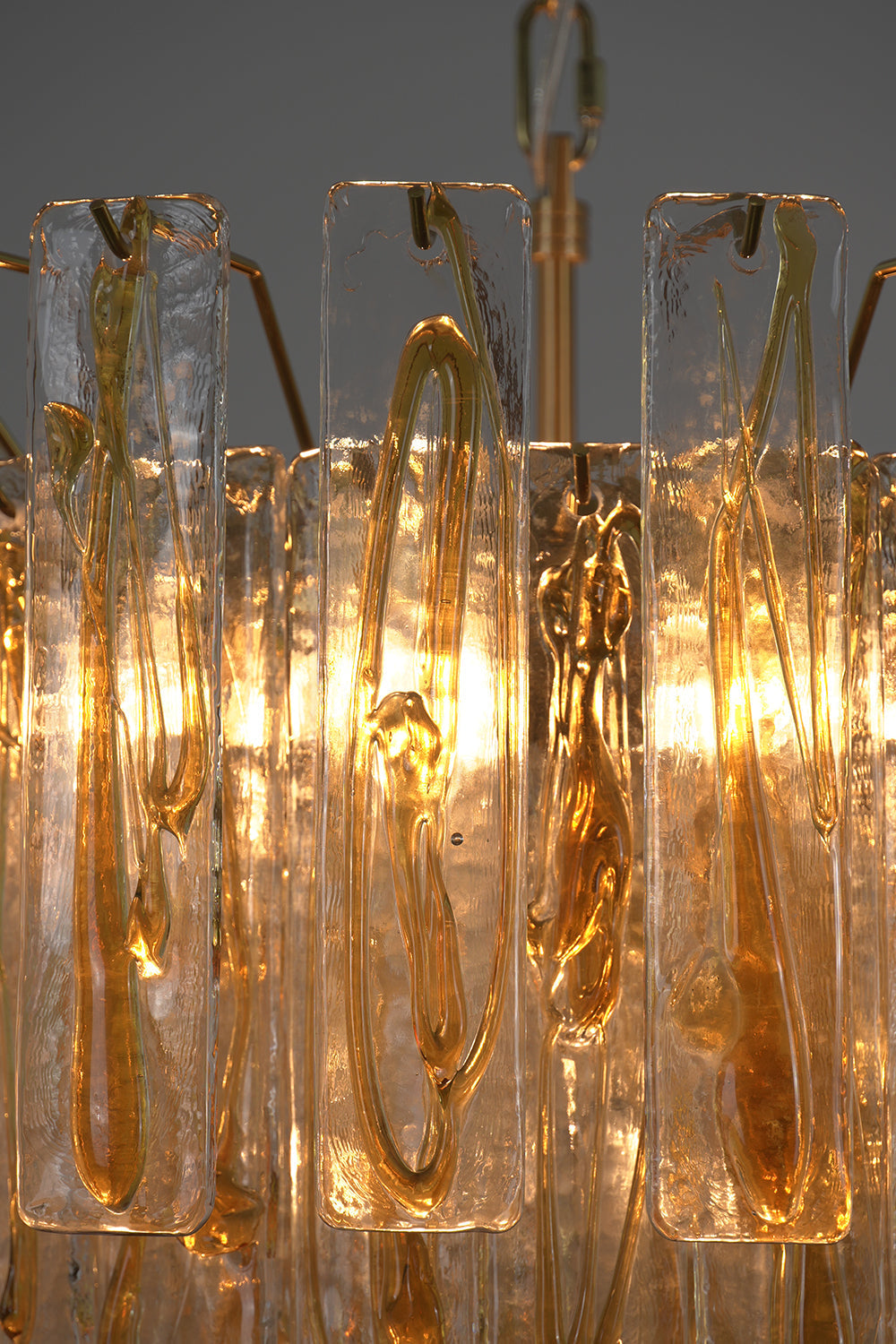 Molten Amber Glass Chandelier