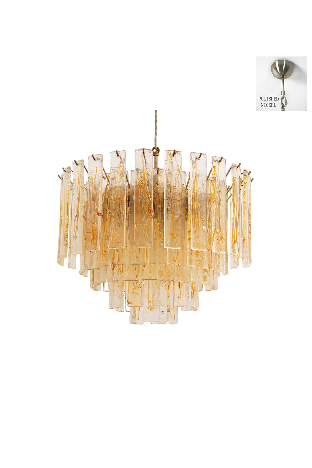 Molten Amber Glass Chandelier