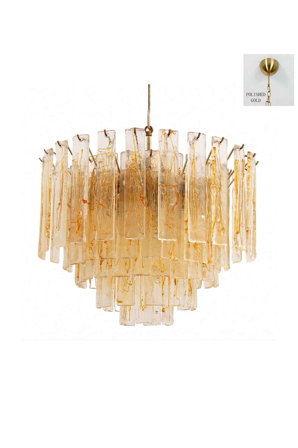 Molten Amber Glass Chandelier