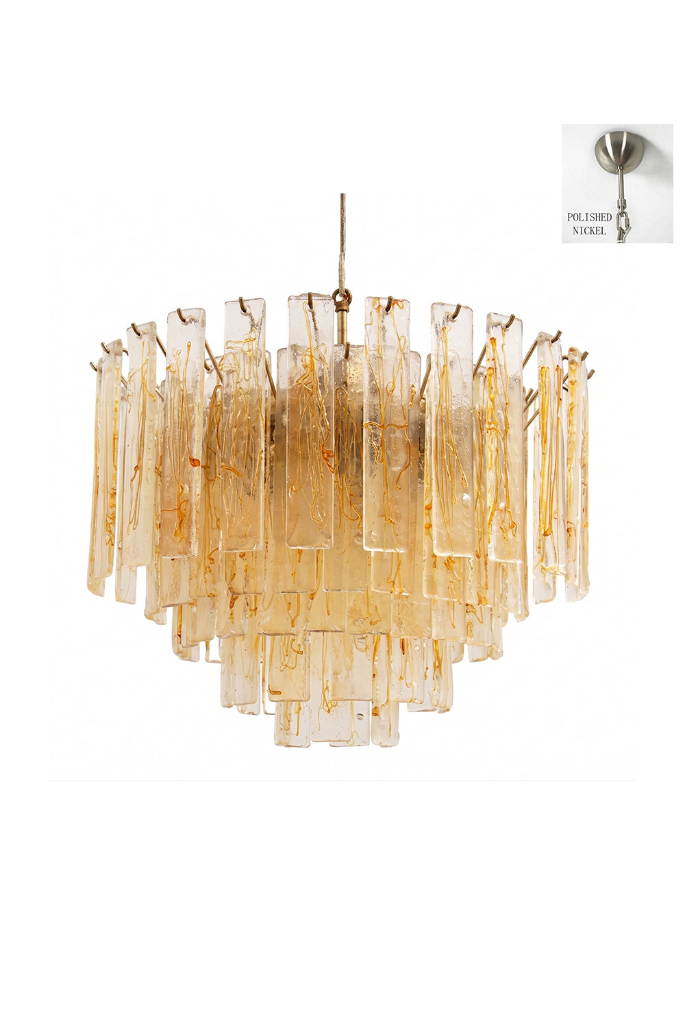 Molten Amber Glass Chandelier