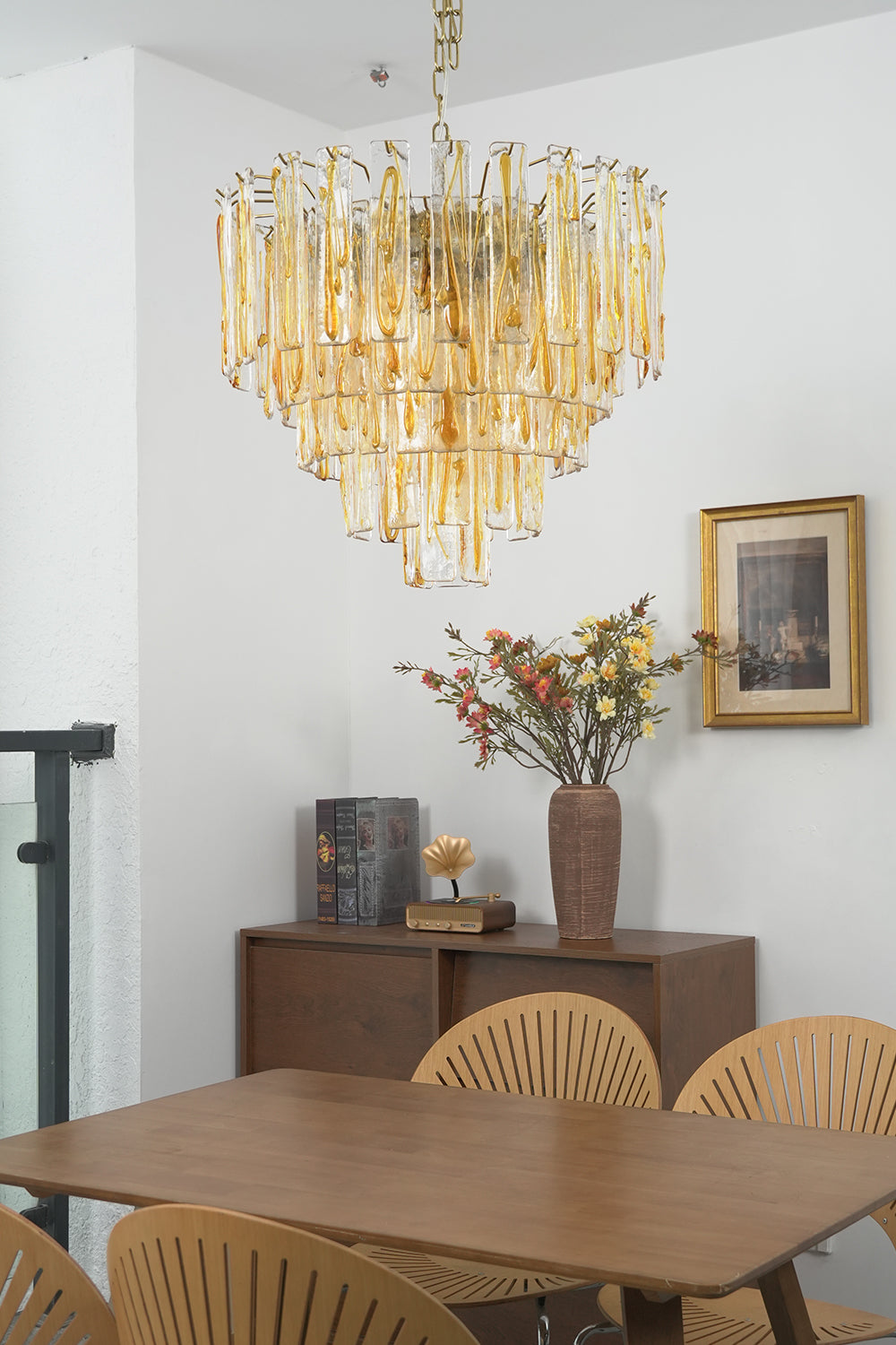 Molten Amber Glass Chandelier