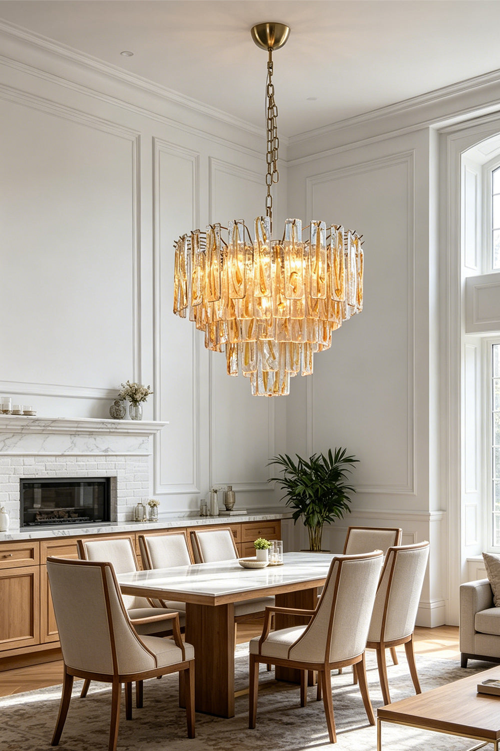 Molten Amber Glass Chandelier