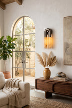 Monolith Arc Alabaster Wall Lamp