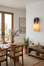 Monolith Arc Alabaster Wall Lamp