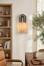 Monolith Arc Alabaster Wall Lamp