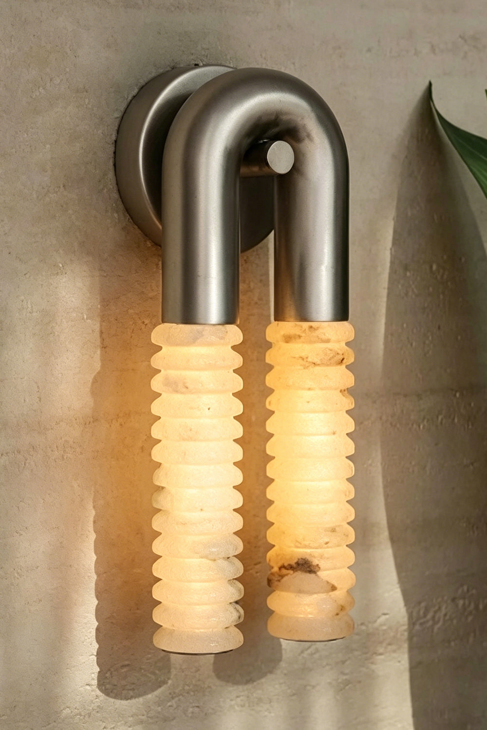 Monolith Arc Alabaster Wall Lamp