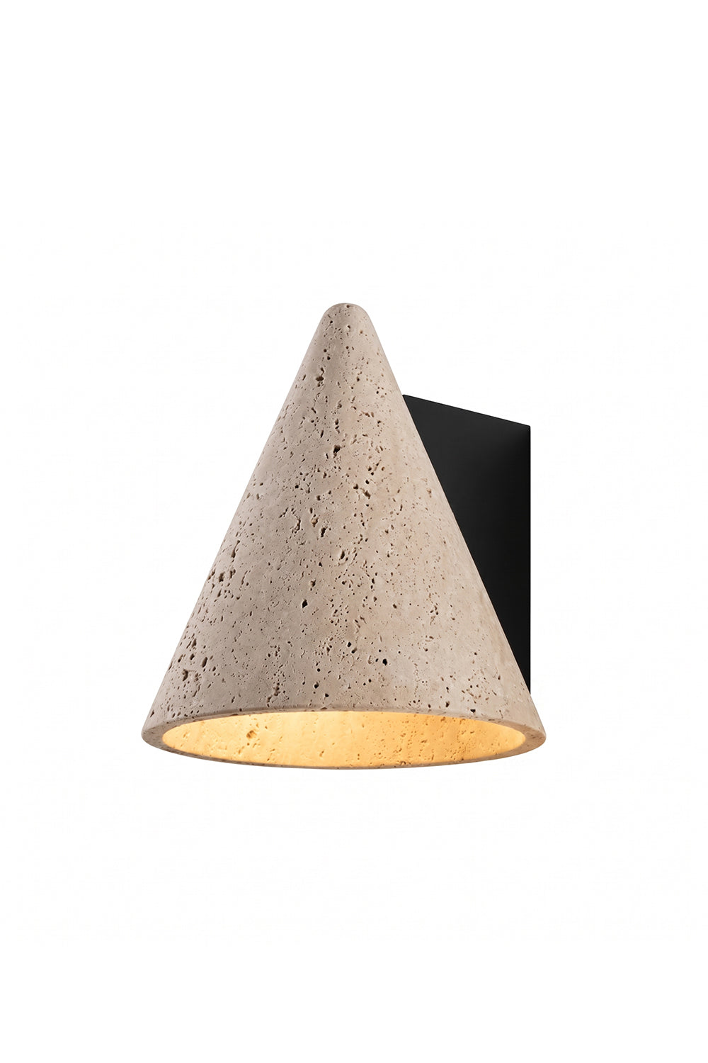 Monolith Cone Travertine Wall Sconce