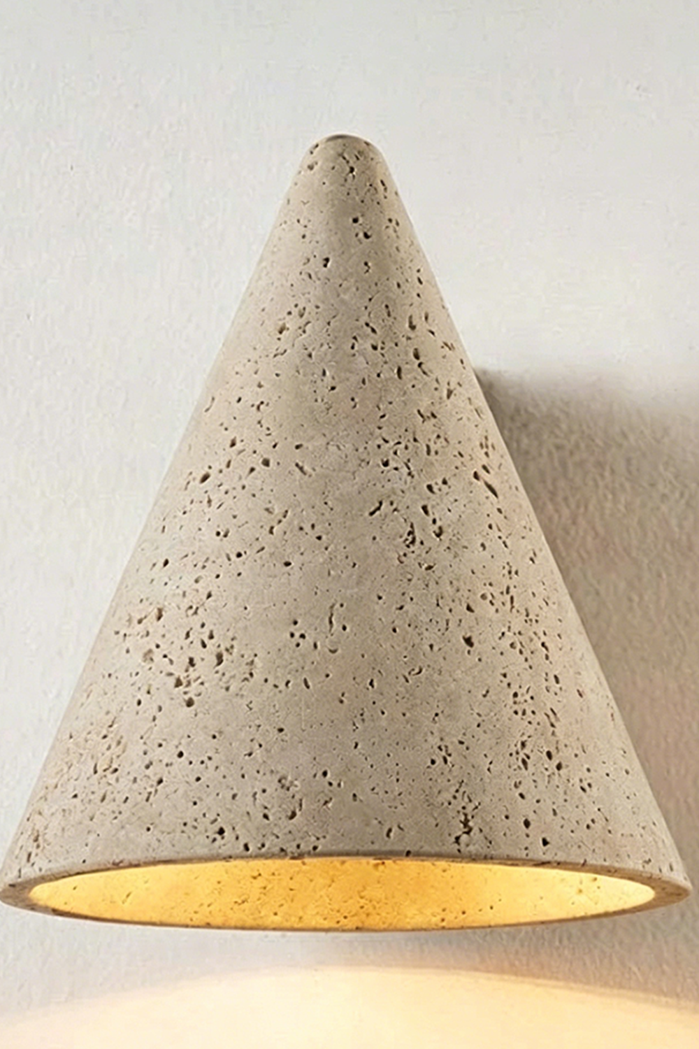 Monolith Cone Travertine Wall Sconce