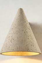 Monolith Cone Travertine Wall Sconce