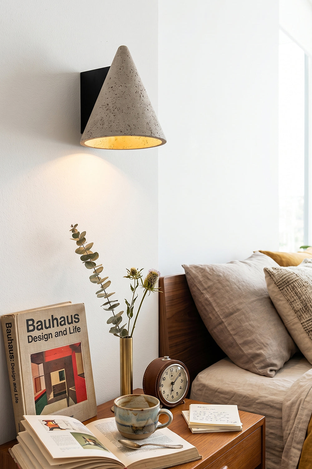 Monolith Cone Travertine Wall Sconce
