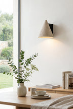 Monolith Cone Travertine Wall Sconce