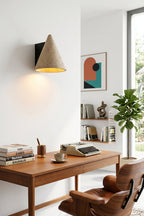Monolith Cone Travertine Wall Sconce