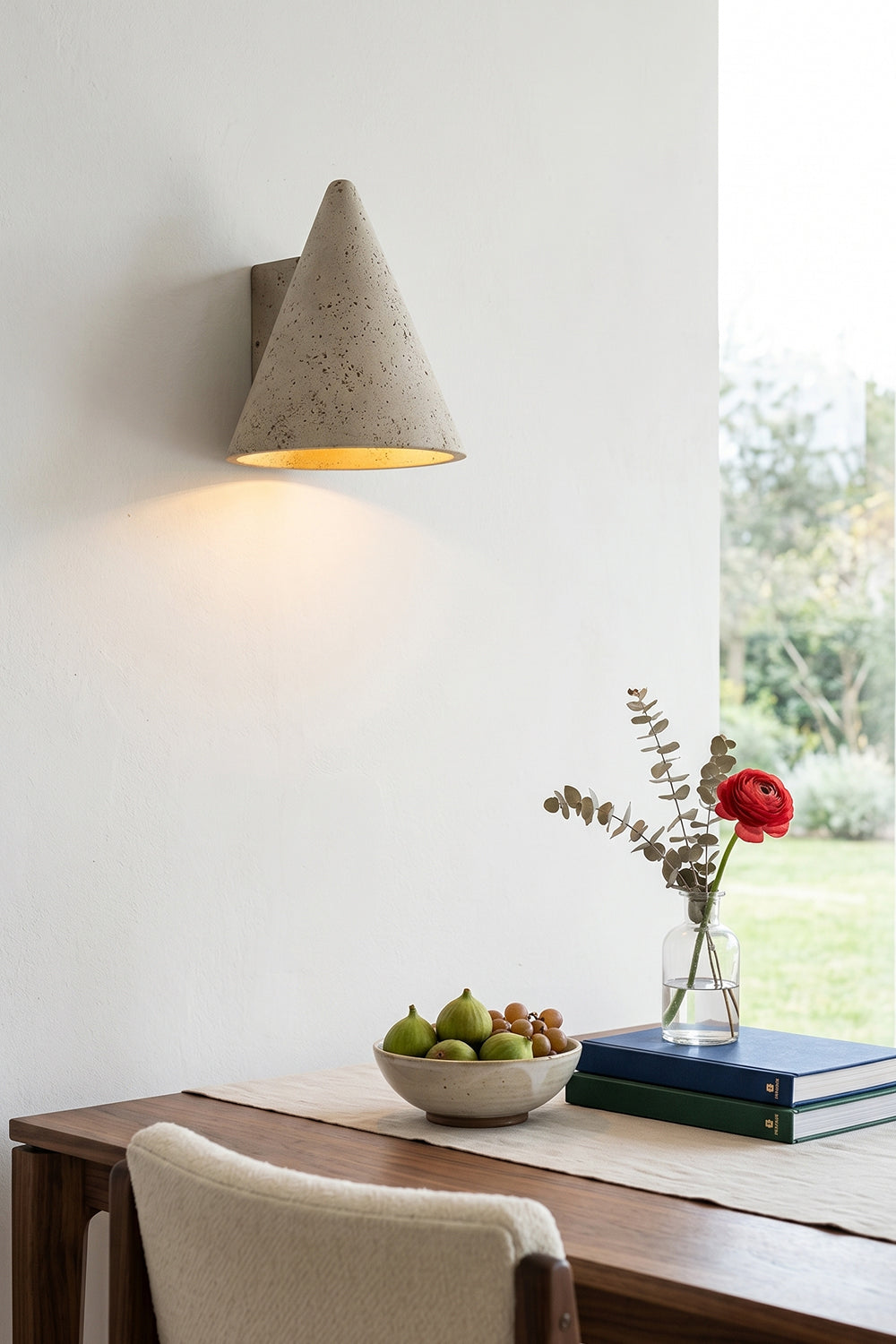 Monolith Cone Travertine Wall Sconce