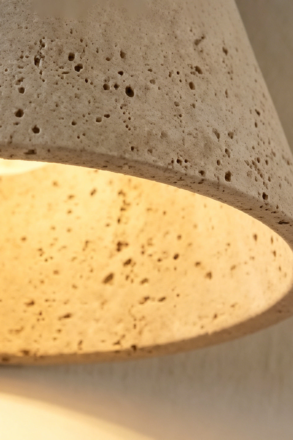 Monolith Cone Travertine Wall Sconce