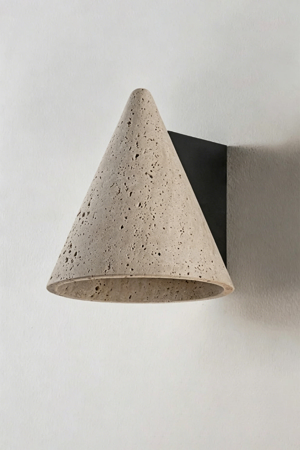 Monolith Cone Travertine Wall Sconce
