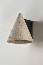 Monolith Cone Travertine Wall Sconce