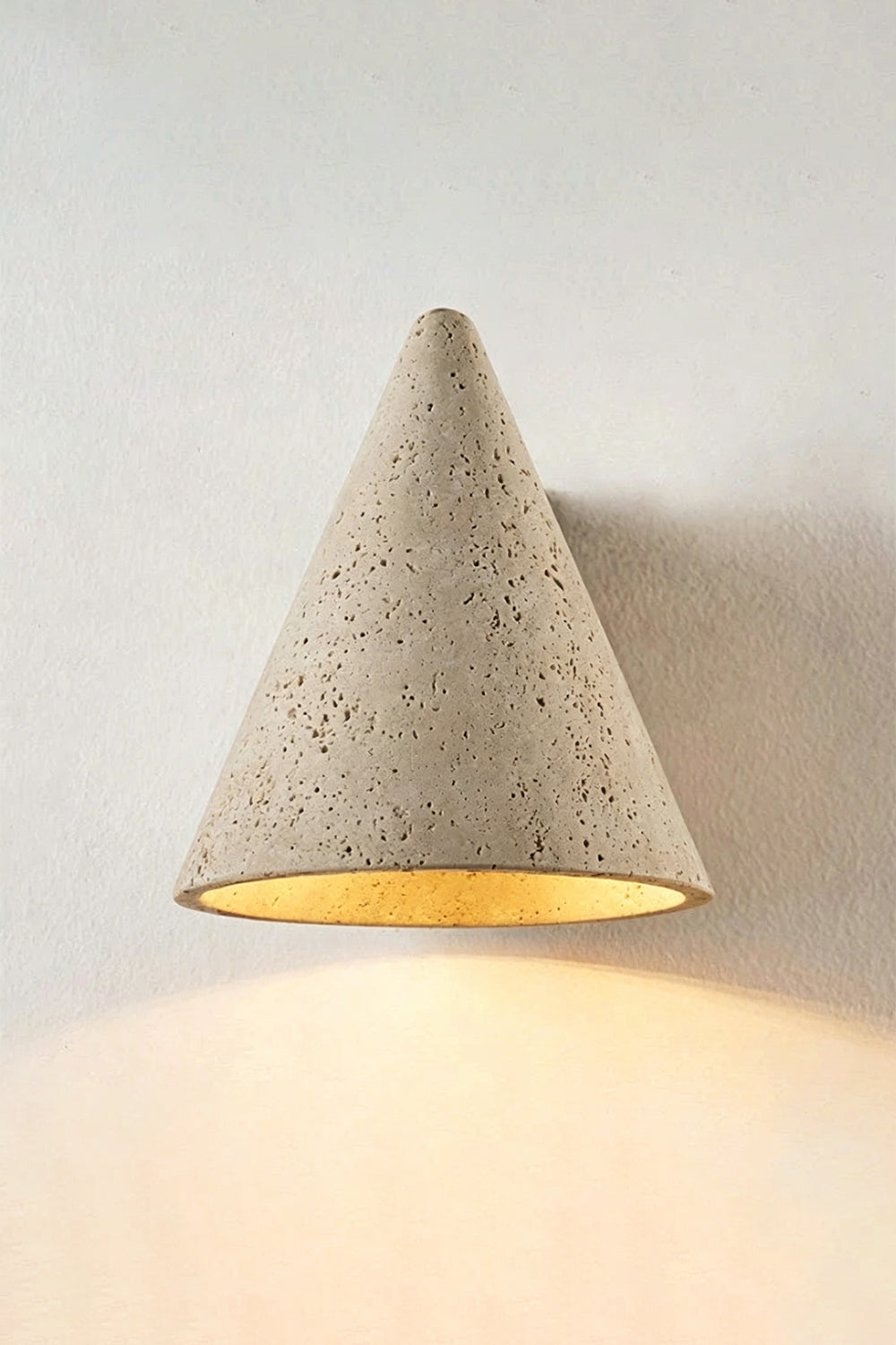 Monolith Cone Travertine Wall Sconce