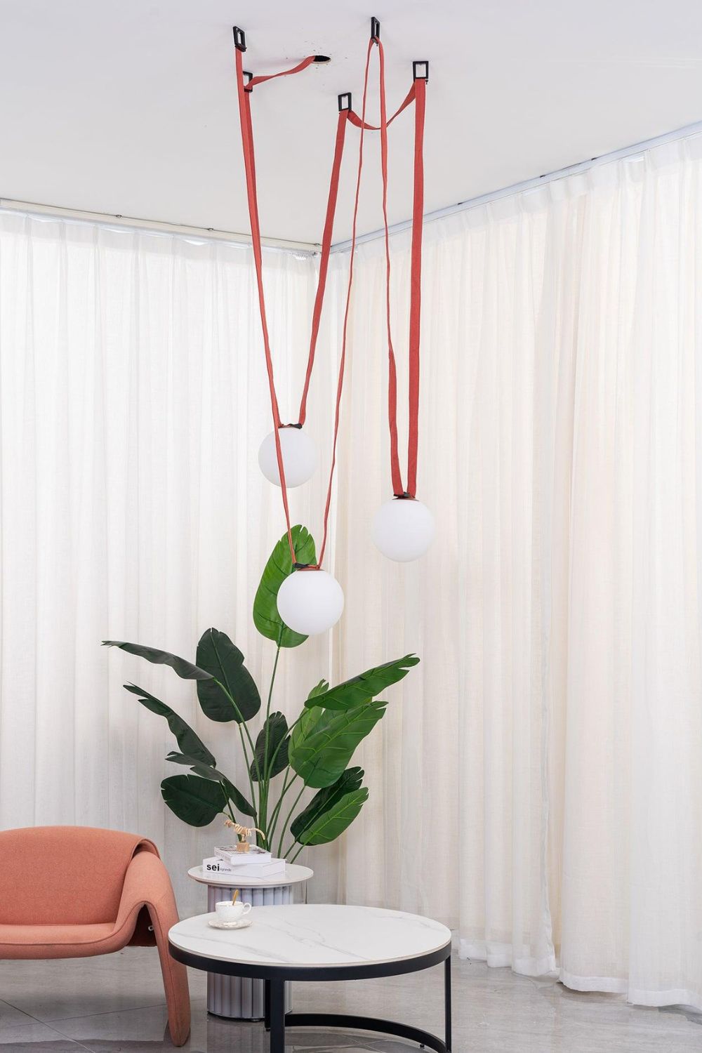 Multiple Belt Art Pendant Light