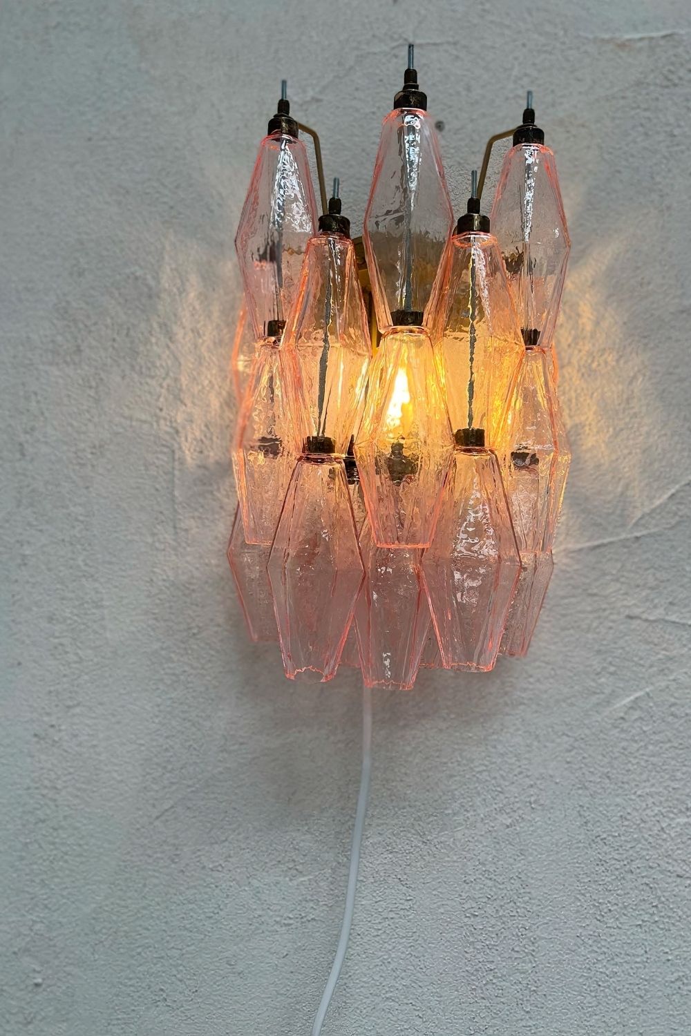 Vintage Art Poliedri Pink Wall Lamp