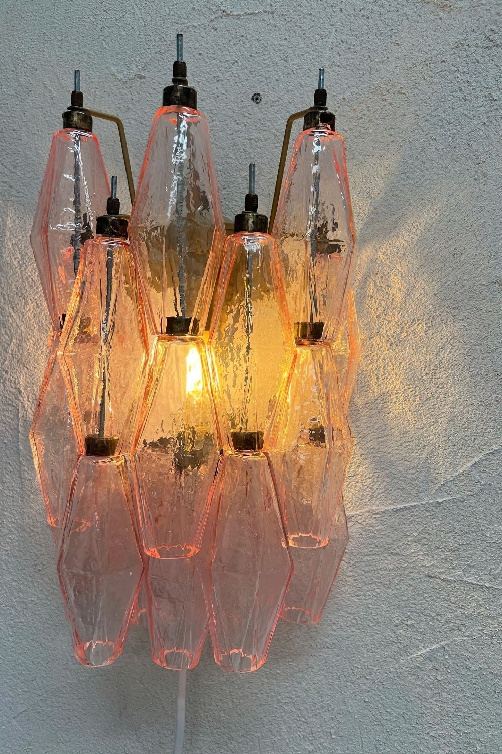 Vintage Art Poliedri Pink Wall Lamp