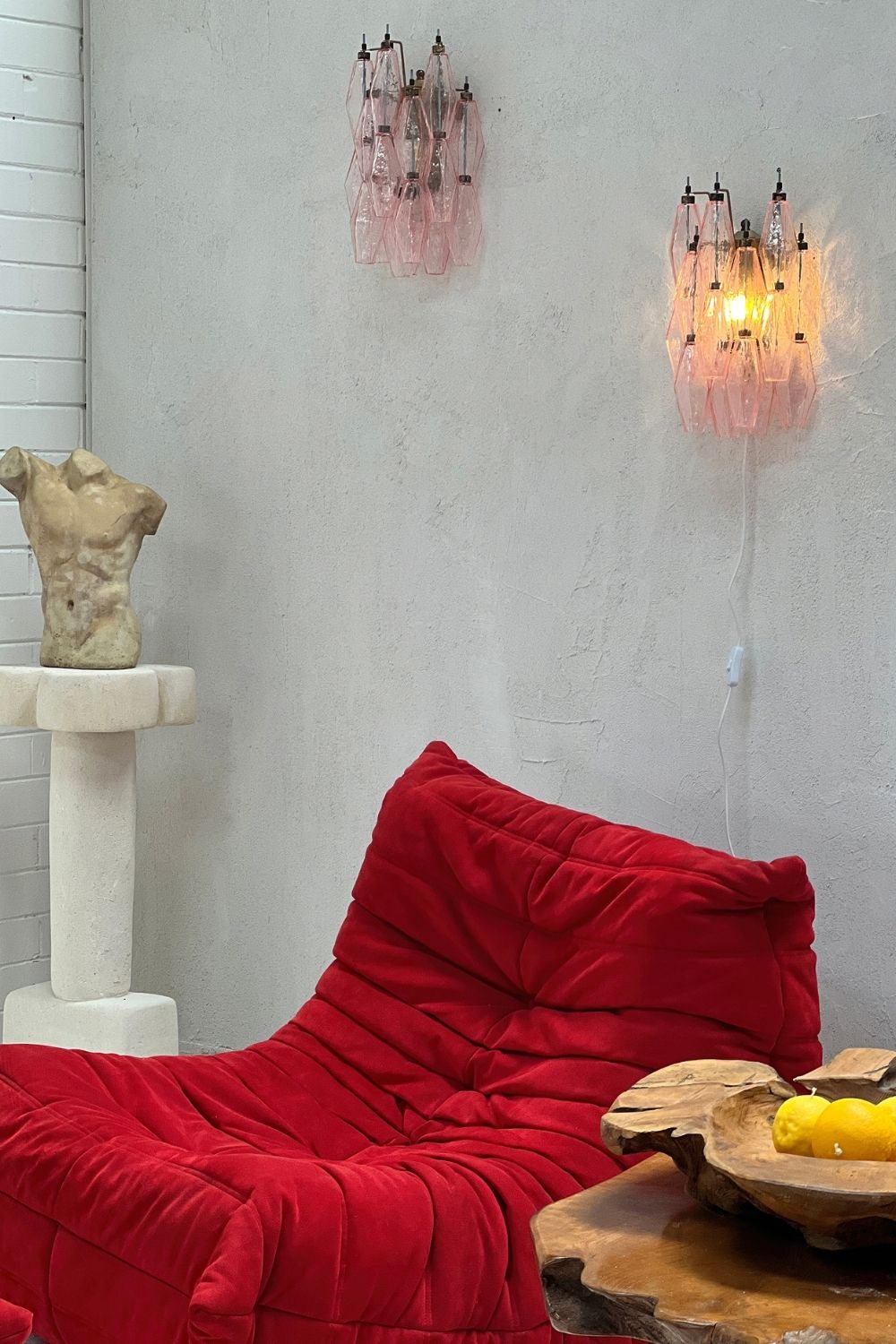 Vintage Art Poliedri Pink Wall Lamp