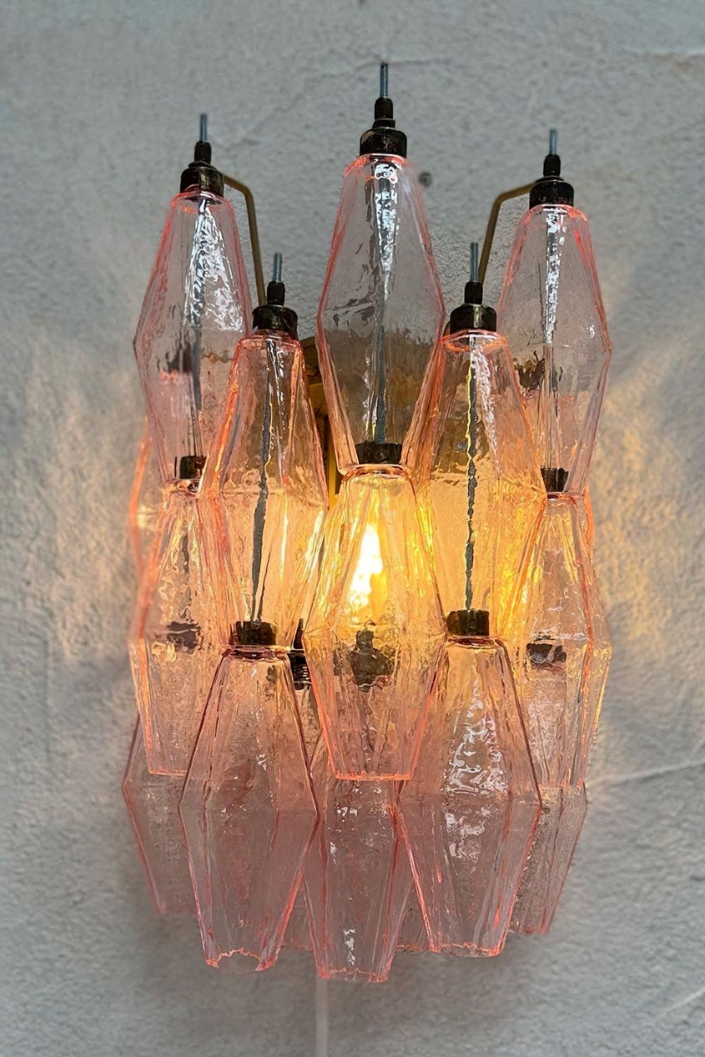 Vintage Art Poliedri Pink Wall Lamp
