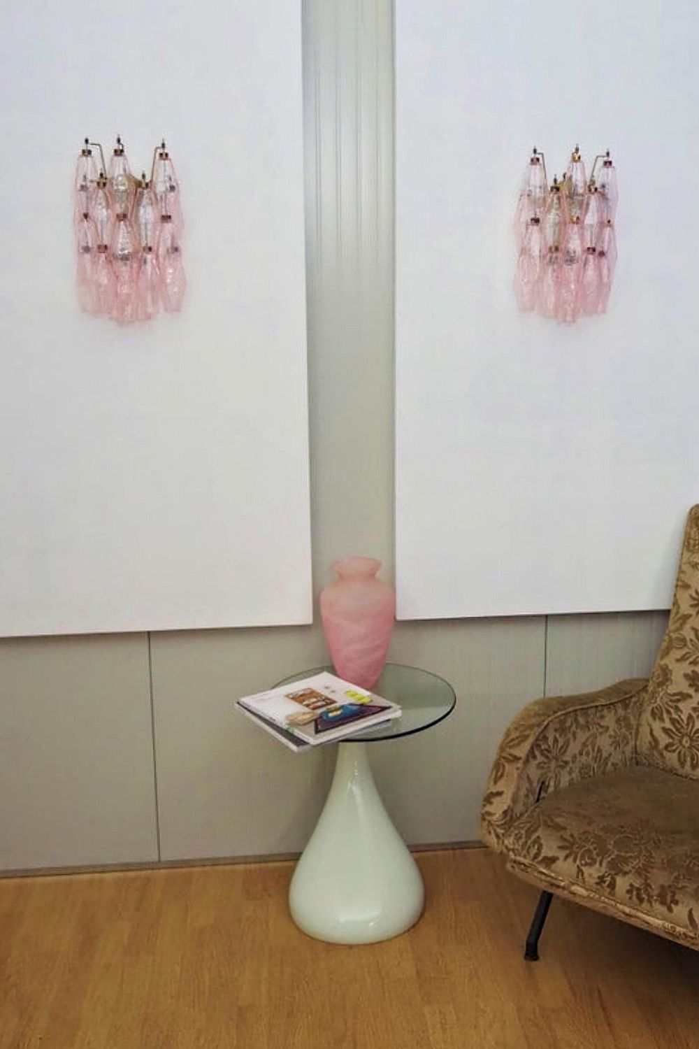 Vintage Art Poliedri Pink Wall Lamp