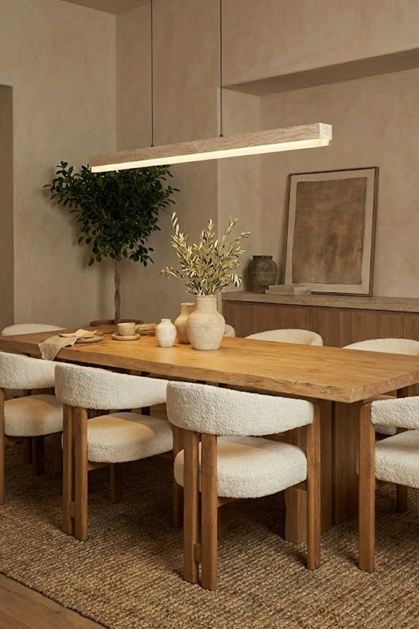 Natural Travertine Linear Dining Pendant Lamp