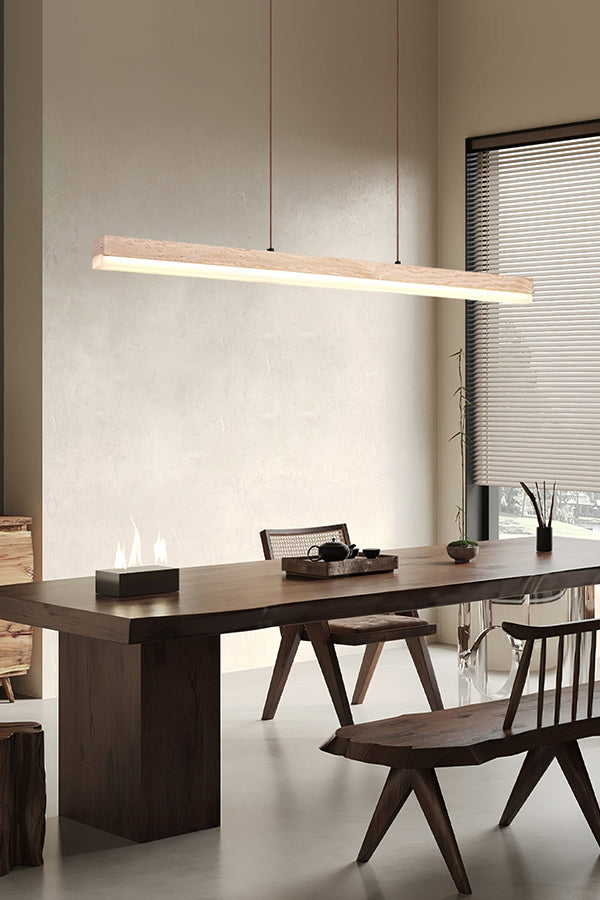 Natural Travertine Linear Dining Pendant Lamp