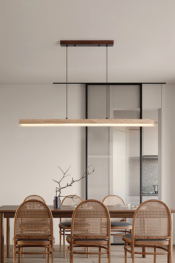 Natural Travertine Linear Dining Pendant Lamp