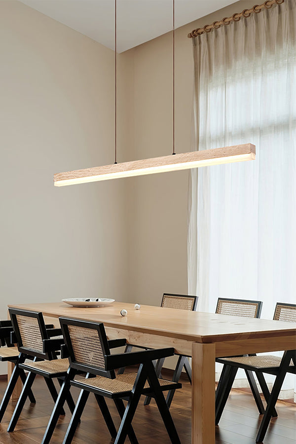 Natural Travertine Linear Dining Pendant Lamp
