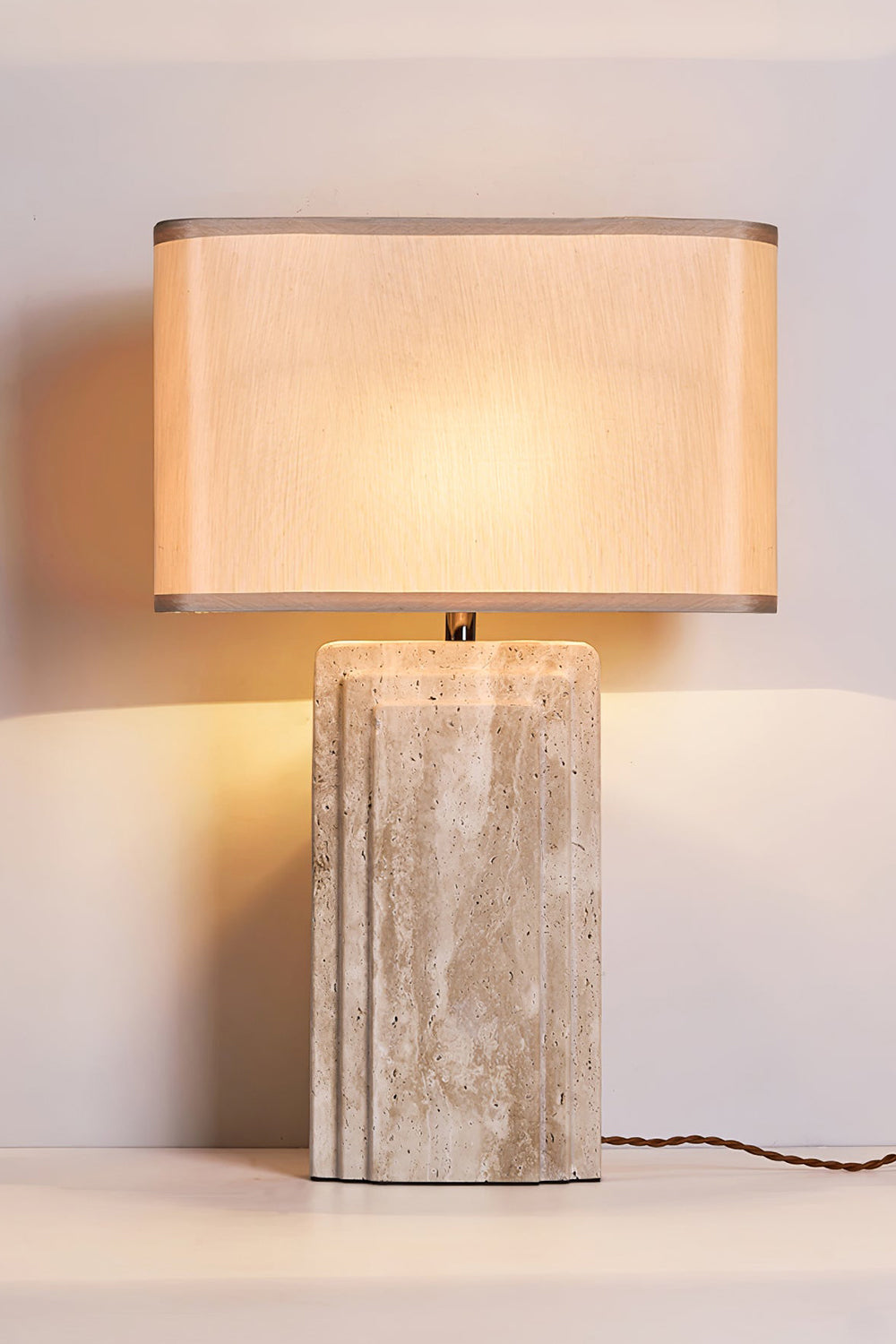 Natural Travertine Table Lamp