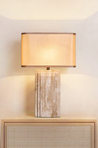 Natural Travertine Table Lamp