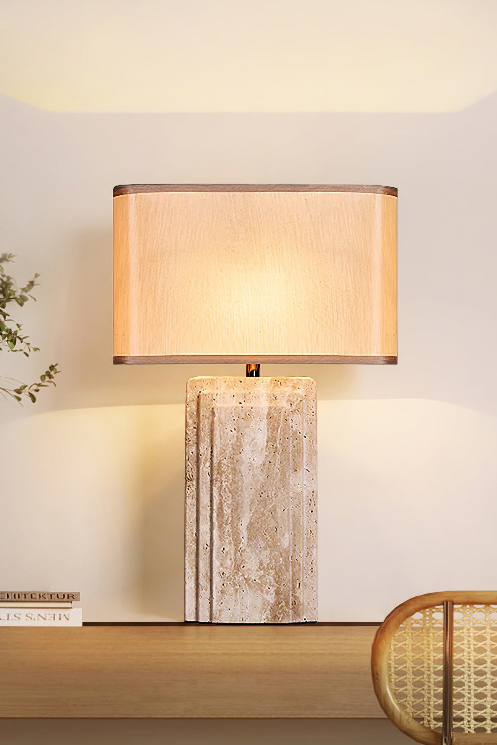 Natural Travertine Table Lamp