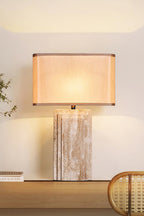 Natural Travertine Table Lamp