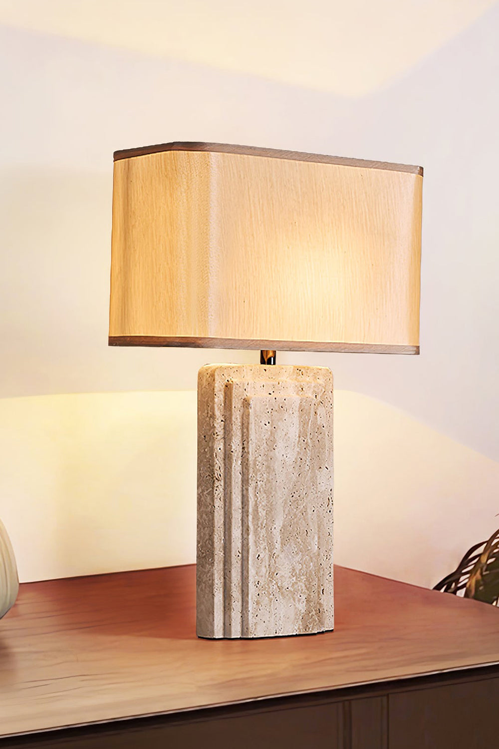 Natural Travertine Table Lamp