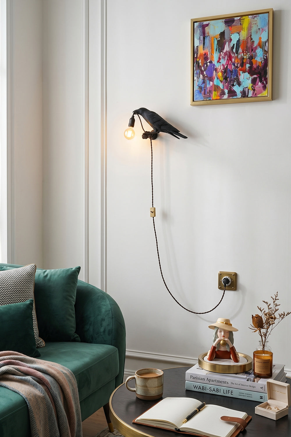 Obsidian Messenger Resin Wall Lamp