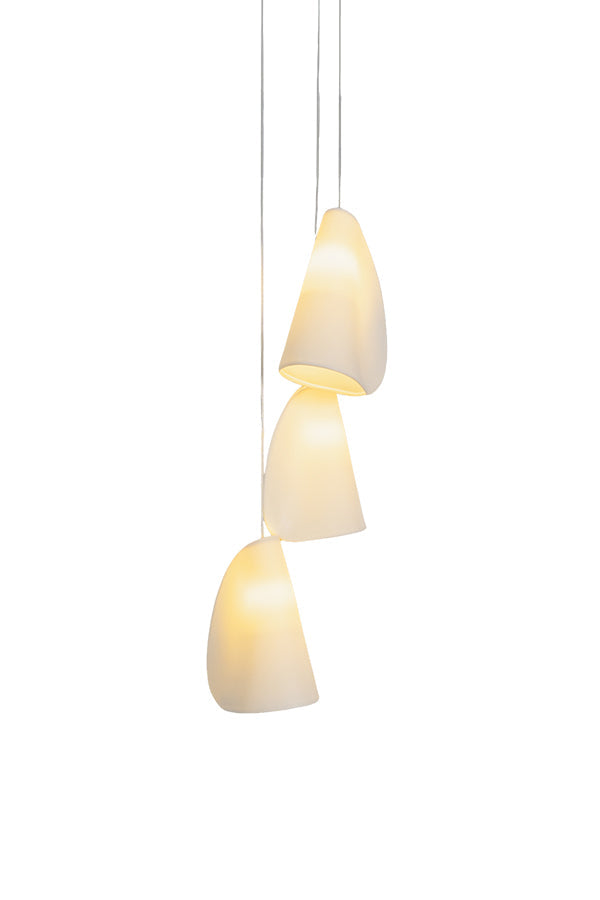 Organic Petal Translucent Bone China Pendant Light