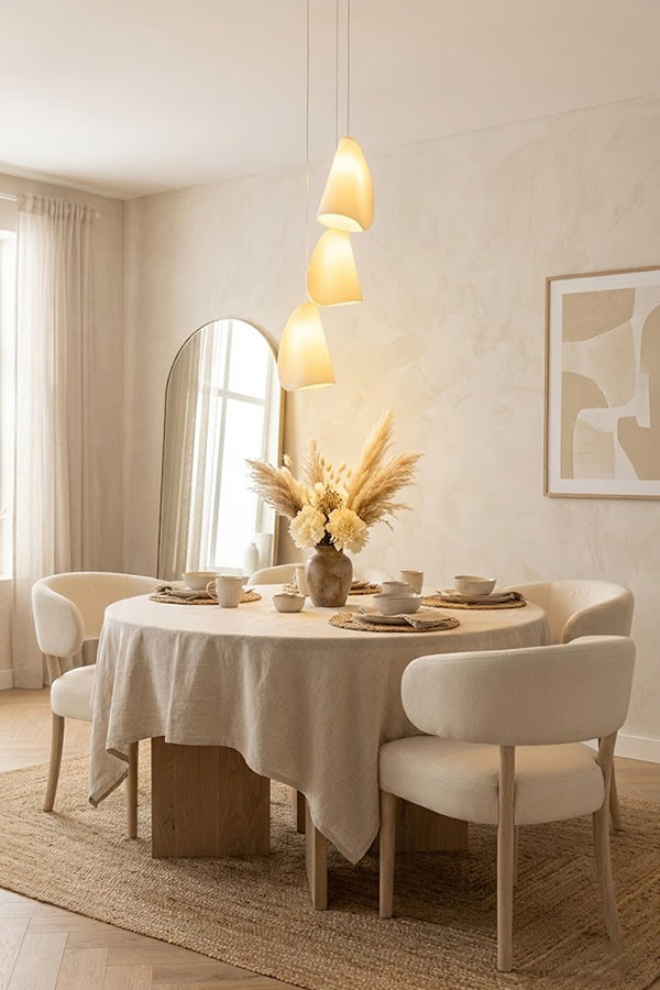 Organic Petal Translucent Bone China Pendant Light