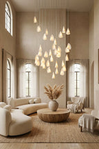 Organic Petal Translucent Bone China Pendant Light