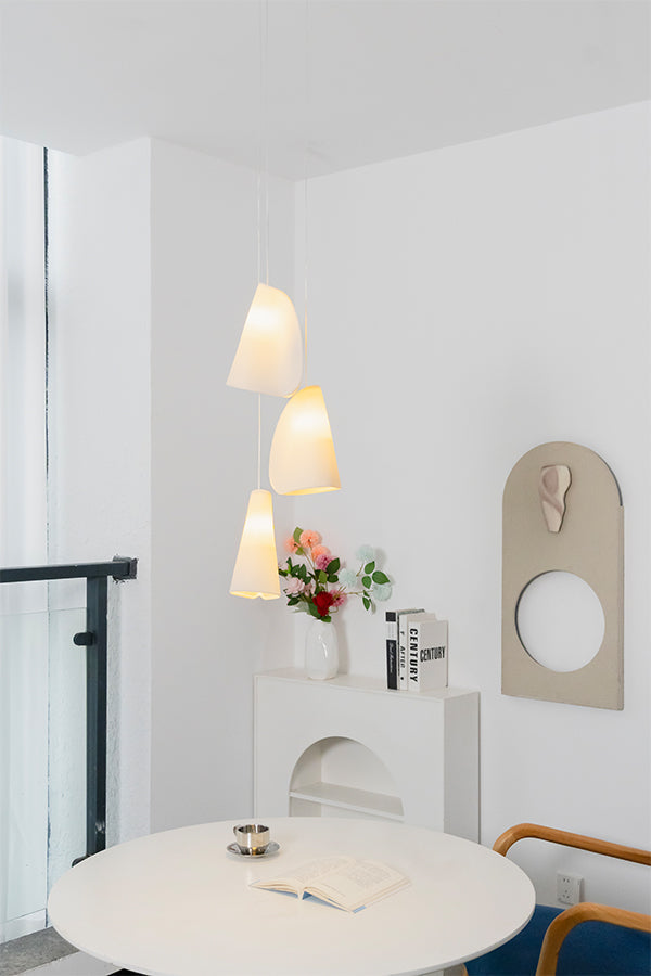 Organic Petal Translucent Bone China Pendant Light