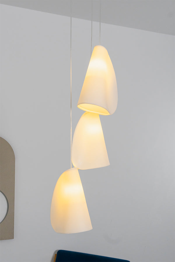 Organic Petal Translucent Bone China Pendant Light