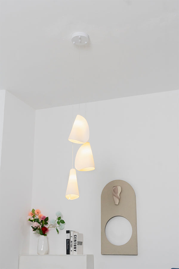 Organic Petal Translucent Bone China Pendant Light
