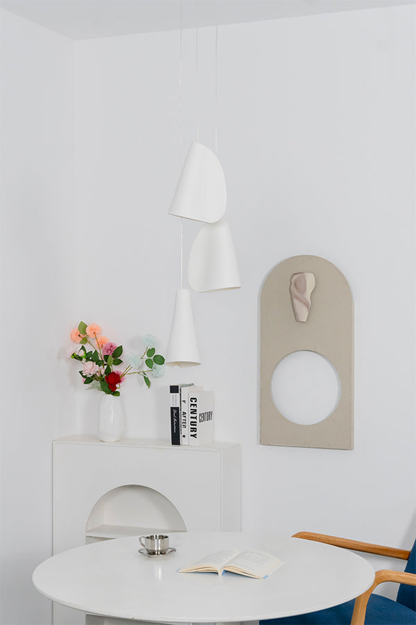 Organic Petal Translucent Bone China Pendant Light