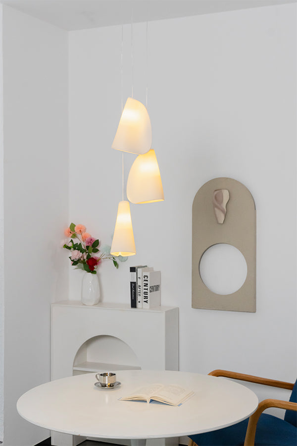 Organic Petal Translucent Bone China Pendant Light