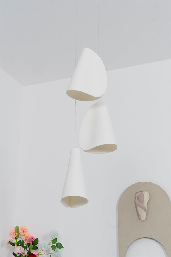 Organic Petal Translucent Bone China Pendant Light