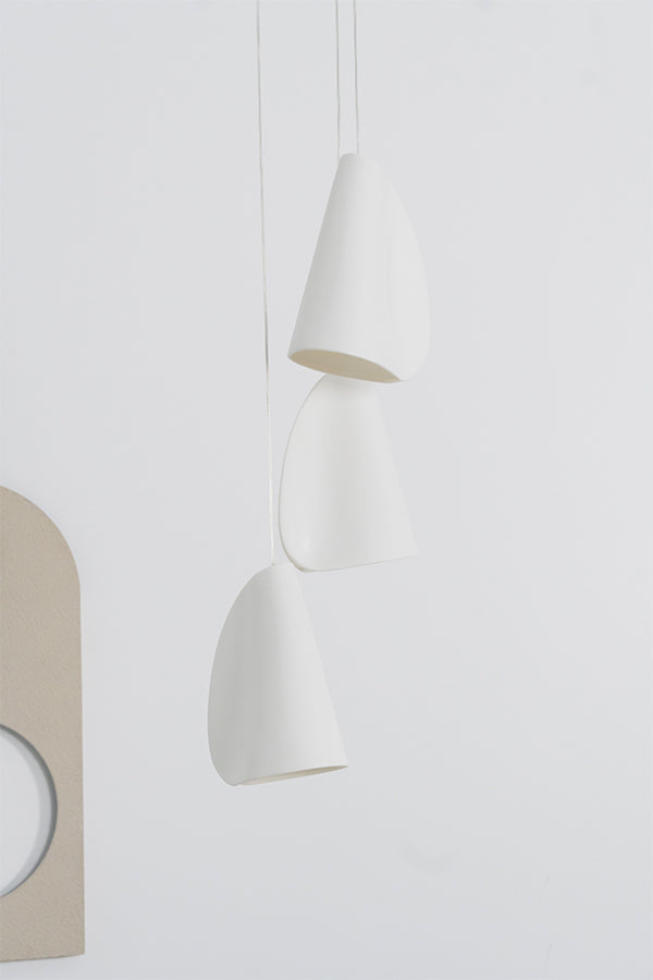 Organic Petal Translucent Bone China Pendant Light
