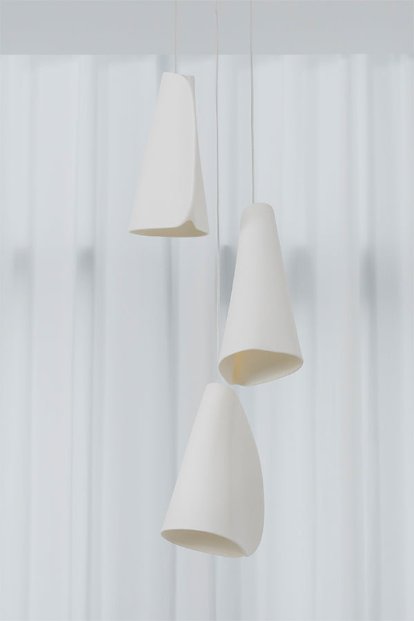Organic Petal Translucent Bone China Pendant Light