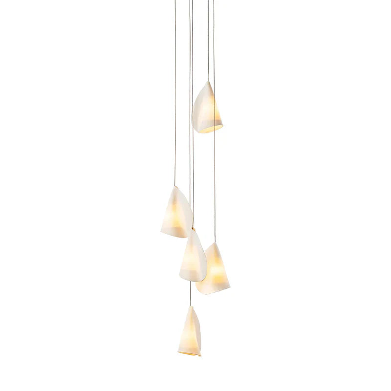 Organic Petal Translucent Bone China Pendant Light